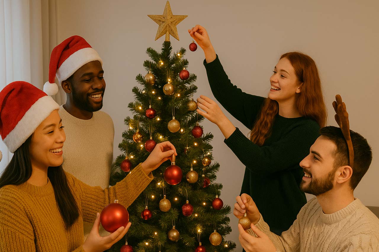 nottingham university accommodation christmas decorations in their room