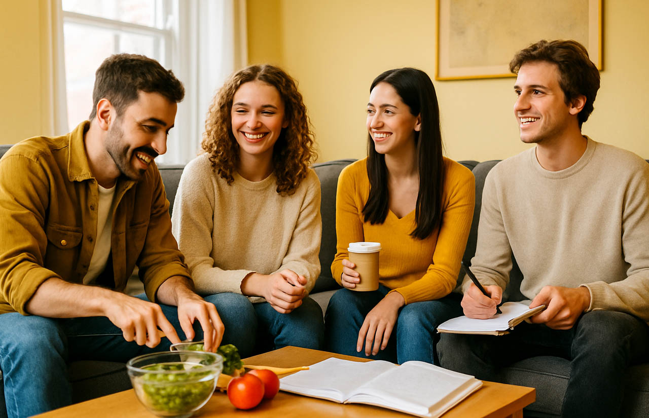 Nottingham Student Community and study together in their accommodation.