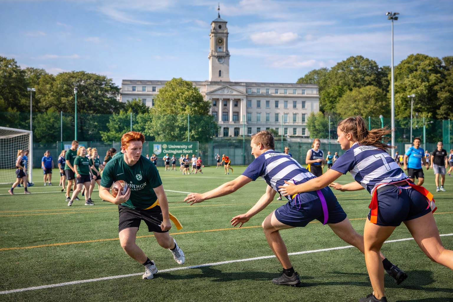 Nottingham students at the sports field