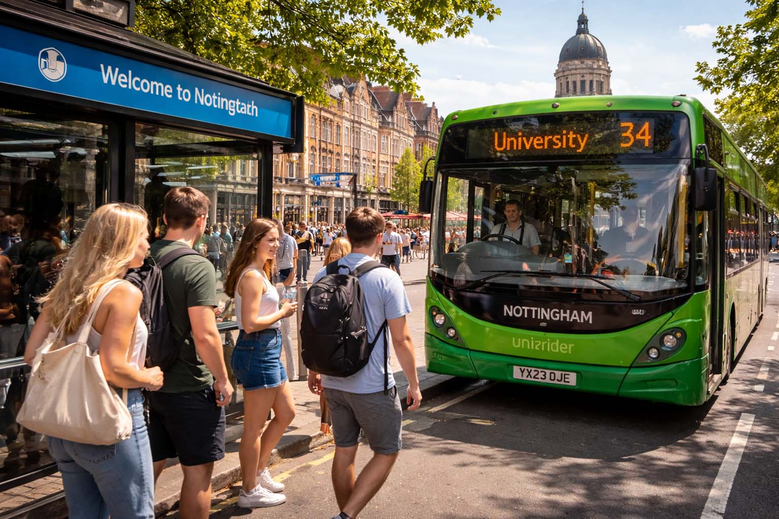 Student Beehive students in Nottingham getting around on the bus