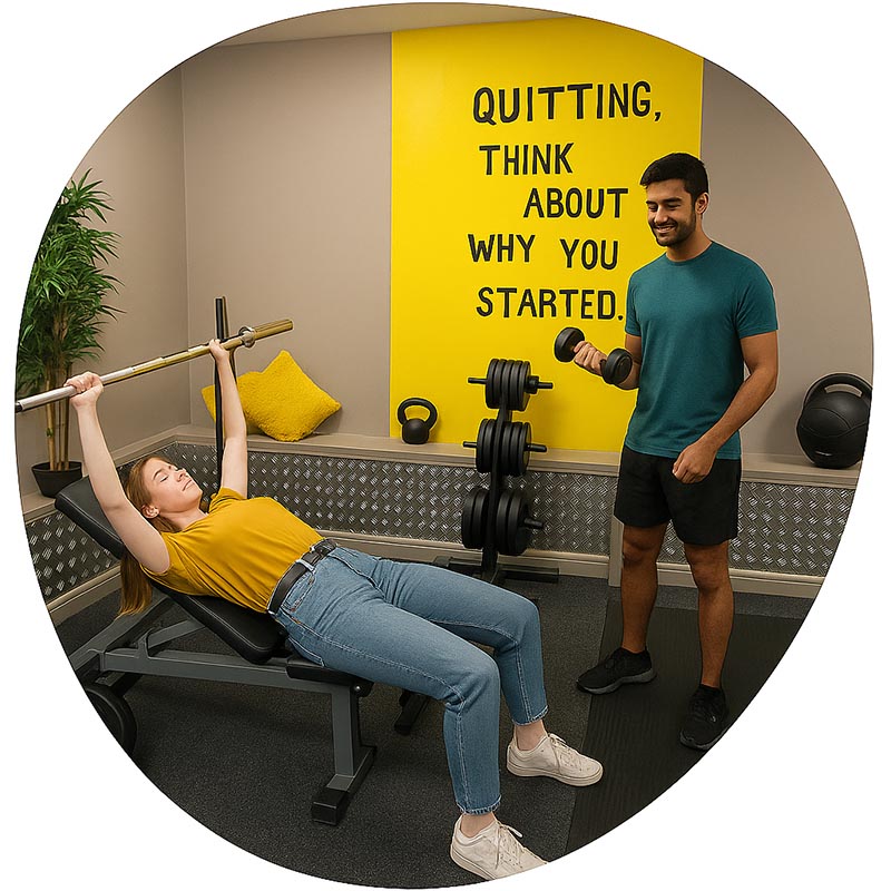 Student in de Montfort University location accommodation in the gym