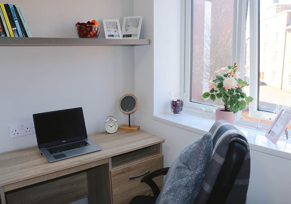 Leicester Student Studio - Work desk area with window