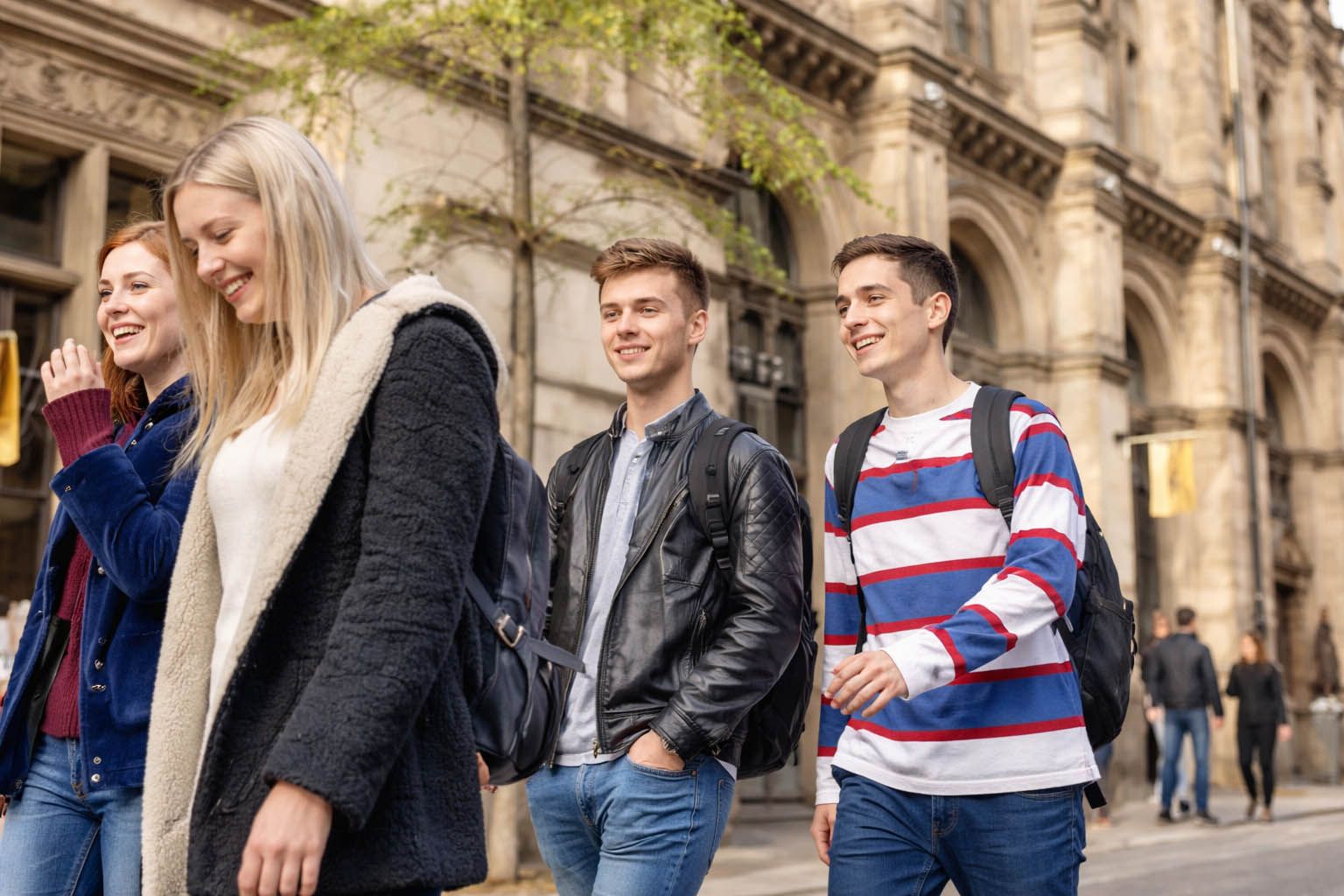 Nottingham students in the city