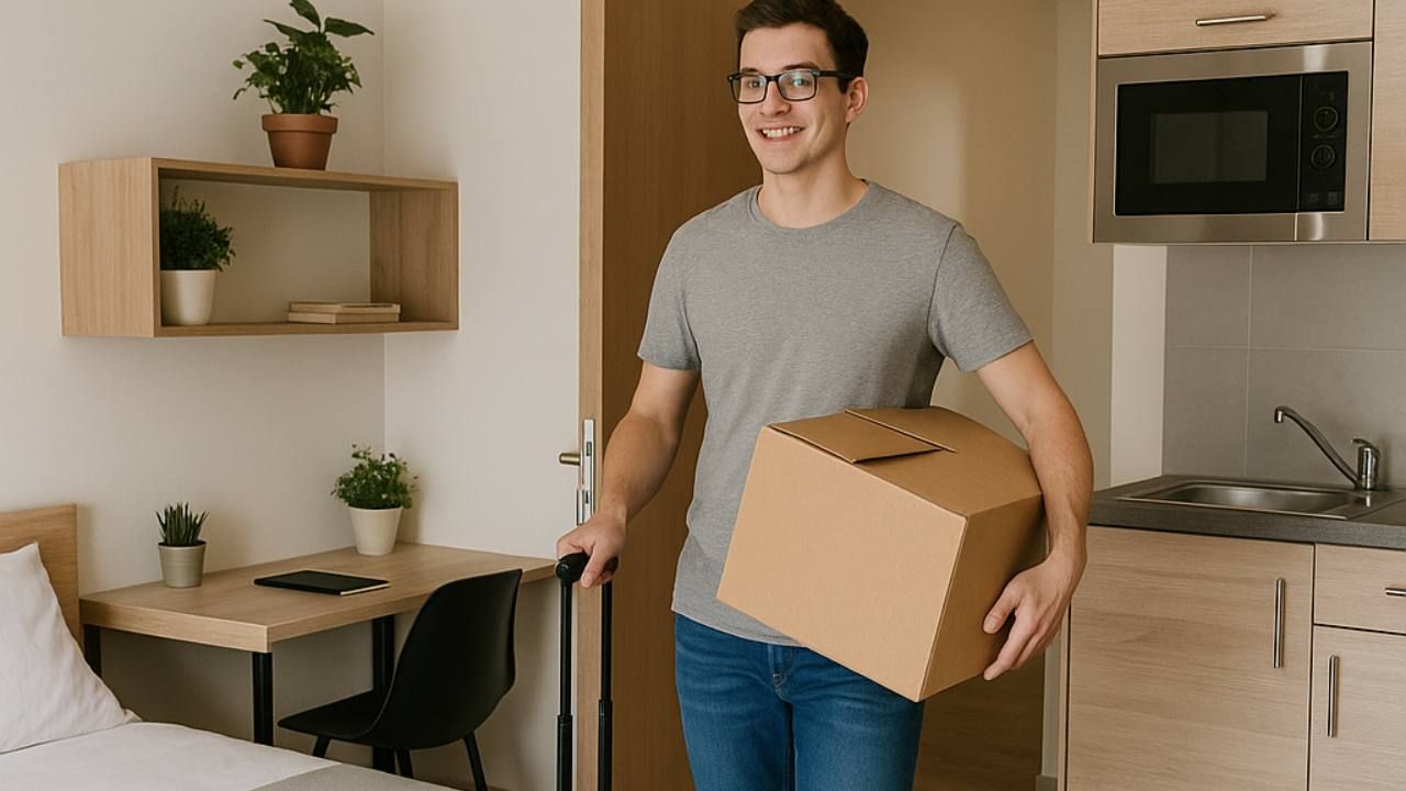 Leicester Student Accommodation student moving in to new studio