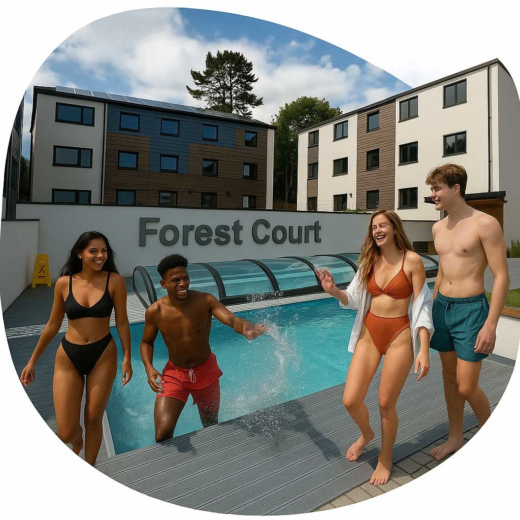 Student Beehive Loughbrough Forest Court student accommodation with Swimming Pool